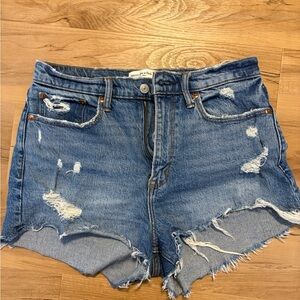 Abercrombie & Fitch Blue Distressed Jean Shorts